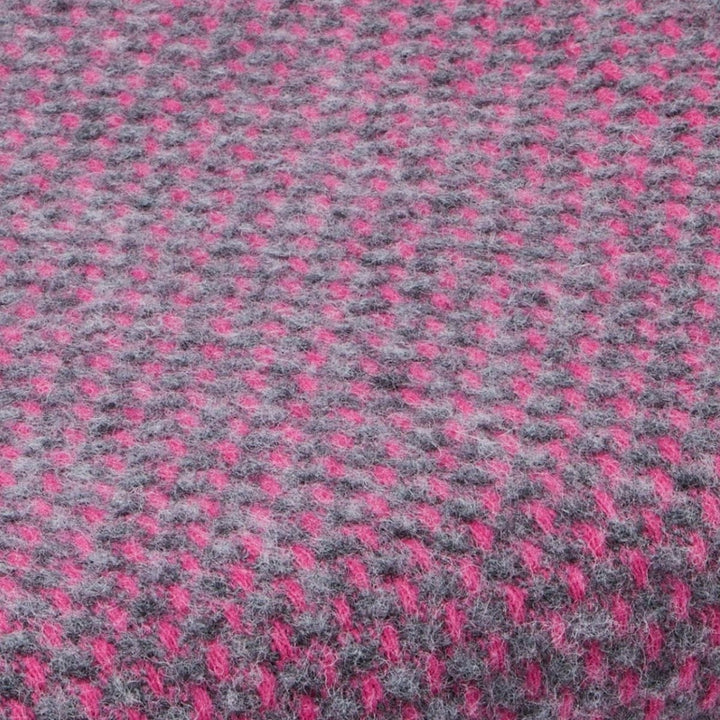 MoodCompanyNL - Plaid zonder franje Twill Roze met Grijs - 140x200 - Nieuw Wol - Tweedmill UK - 5060958302699
