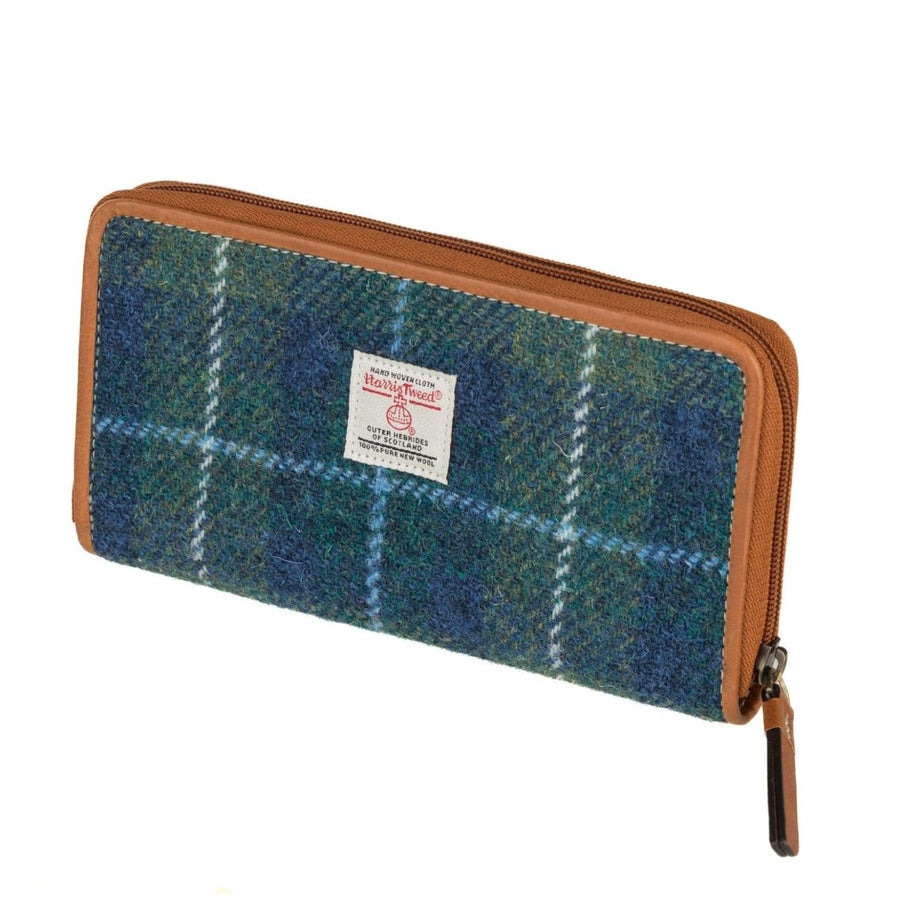 MoodCompanyNL - Portemonnee Blauw Tartan & Leer | 12 Pasjes | Das Impex - 5056703020710