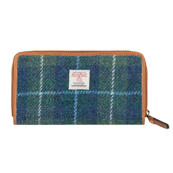 MoodCompanyNL - Portemonnee Blauw Tartan & Leer | 12 Pasjes | Das Impex - 5056703020710
