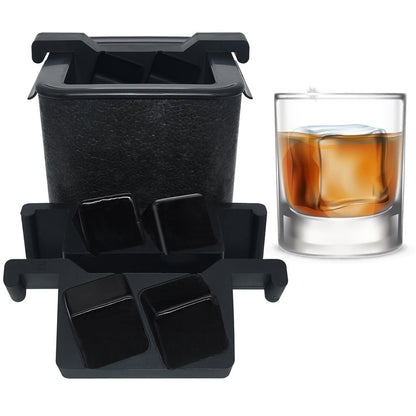 Mood Company - Professionele Crystal Clear IJsblokjesvorm - 4 IJsblokjes 4,5x4,5 cm - Mood4Whisky - 6151222171130