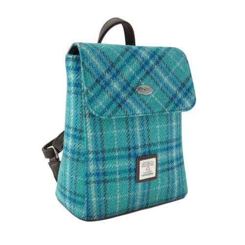 MoodCompanyNL - Rugzak Tummel Groen en blauw Tartan - Mini - 26x21x12 - Harris Tweed - Glen Appin of Scotland - 5061035011657