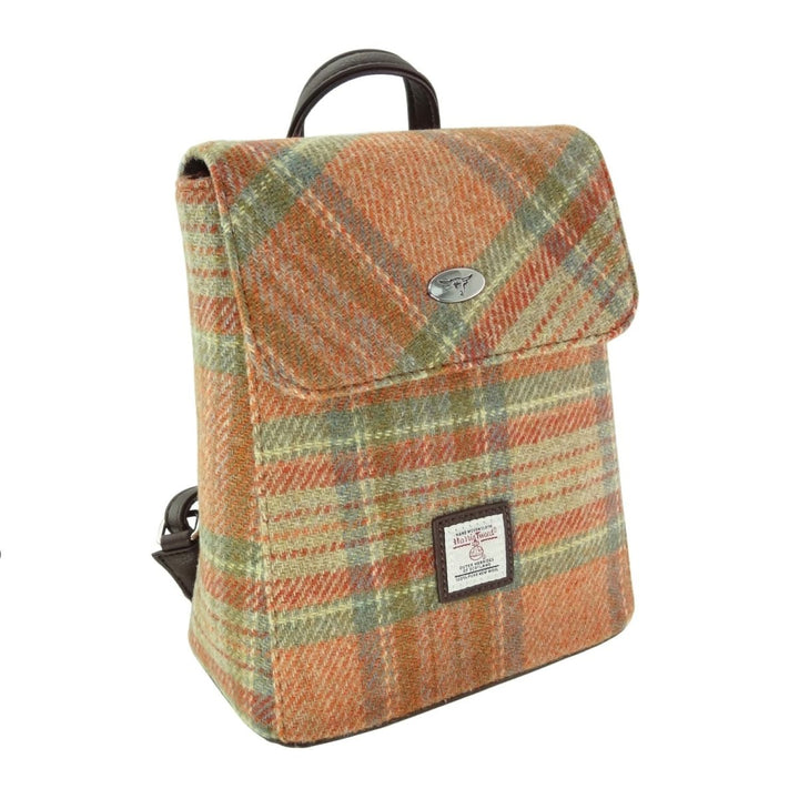 Mood Company - Rugzak Tummel Oranje Stewart Tartan - Mini - 26x21x12 - Harris Tweed - Glen Appin of Scotland - 5061035012760