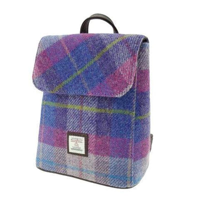 MoodCompanyNL - Rugzak Tummel Paars met Roze - Mini - 26x21x12 - Harris Tweed - Glen Appin of Scotland - 5060631372551