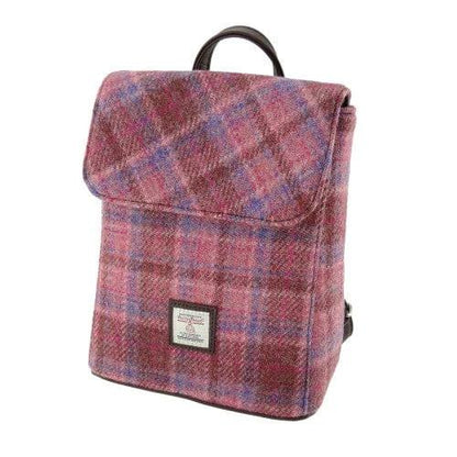 Rugzak Tummel Roze Geruit - Mini - 26x21x12 - Harris Tweed - Glen Appin of Scotland by MoodCompanyNL