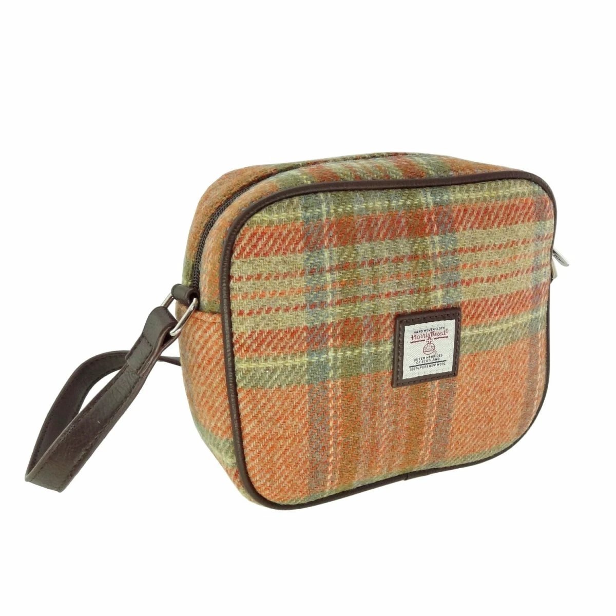 Schoudertas Almond Oranje Stewart Tartan - 19x21x7 - Harris Tweed - Glen Appin of Scotland by MoodCompanyNL