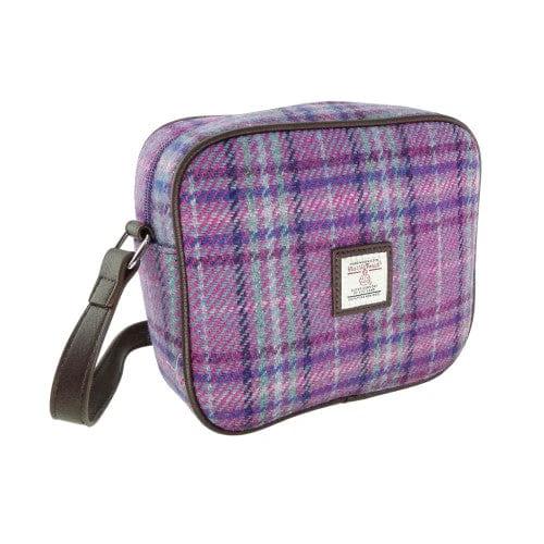 Schoudertas Almond Paars en Mint Tartan - 19x21x7 - Harris Tweed - Glen Appin of Scotland by MoodCompanyNL