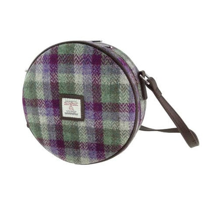 MoodCompanyNL - Schoudertas Bannock Paars met Groen Klein Geblokt - Rond - Ritssluiting - Harris Tweed - Glen Appin of Scotland - 5060959027416