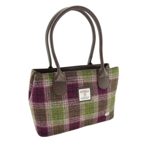 MoodCompanyNL - Schoudertas Cassley Paars Heide (Heather check) - Klassiek - Harris Tweed - Glen Appin of Scotland - 5060959020820