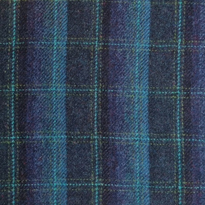 Mood Company - Schoudertas Fiddich Blauw met Turquoise - Small - Ritssluiting - Harris Tweed - Glen Appin of Scotland - 5061035011398