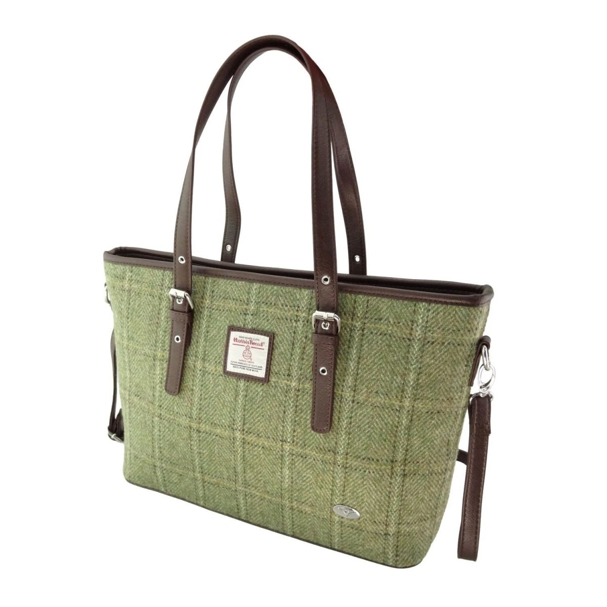 Mood Company - Schoudertas Spey Tote bag Groen Visgraat - Groot - Ritssluiting - Harris Tweed - Glen Appin of Scotland - 5061035013835