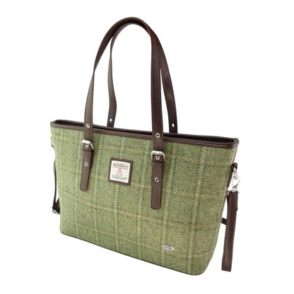 Mood Company - Schoudertas Spey Tote bag Groen Visgraat - Groot - Ritssluiting - Harris Tweed - Glen Appin of Scotland - 5061035013835