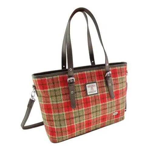 MoodCompanyNL - Schoudertas Spey Tote bag Rood Groen Tartan - Groot - Ritssluiting - Harris Tweed - Glen Appin of Scotland - 5061035010537