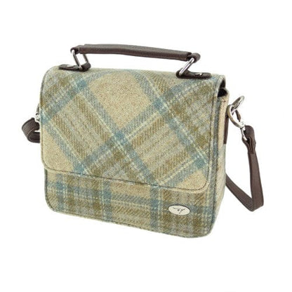 MoodCompanyNL - Schoudertas Thurso Beige Stewart en zacht Groen - 23x24x9 - Harris Tweed - Glen Appin of Scotland - 5060959027454