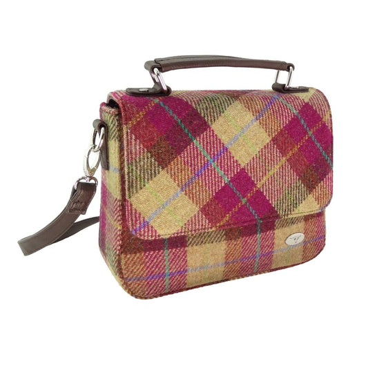 Mood Company - Schoudertas Thurso Burgundy & Sand - 23x24x9 - Harris Tweed - Glen Appin of Scotland - 