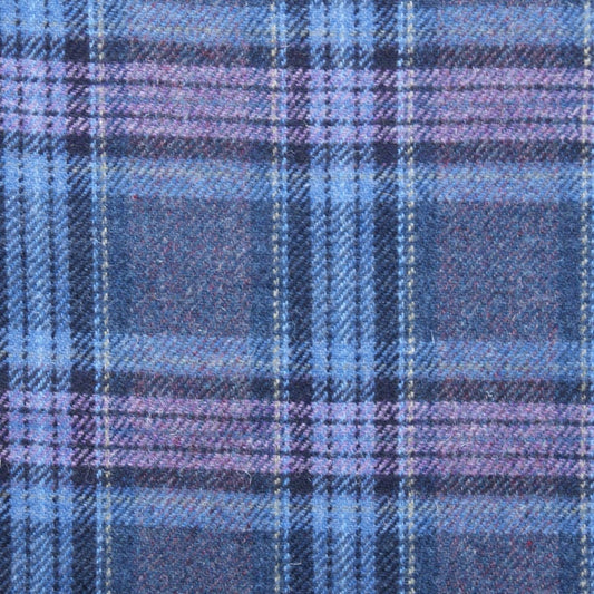 Mood Company - Schoudertas Thurso Stewart Blauw en Paars Tartan - 23x24x9 - Harris Tweed - Glen Appin of Scotland - 5061035011879