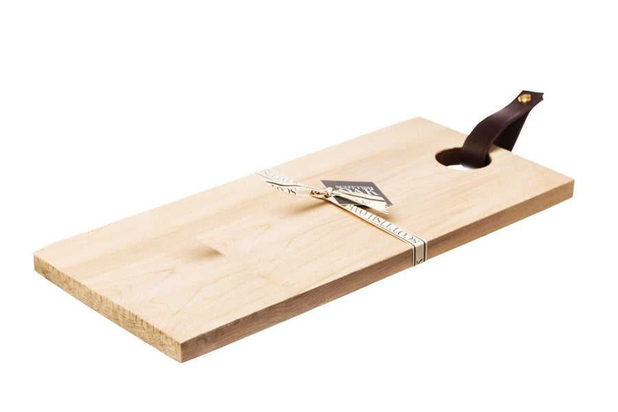 MoodCompanyNL - Serveerplank Blanco met leren handvat Medium - 45x20 - Scottish Made - 5060426286704