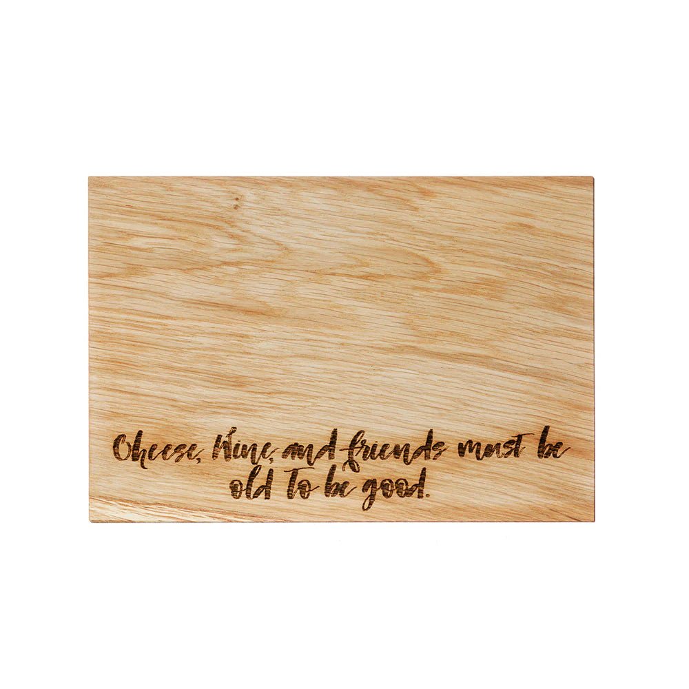 Mood Company - Serveerplank Cheese Wine and Friends - 30x20 - Schots Eikenhout - Scottish Made - 5060426288821