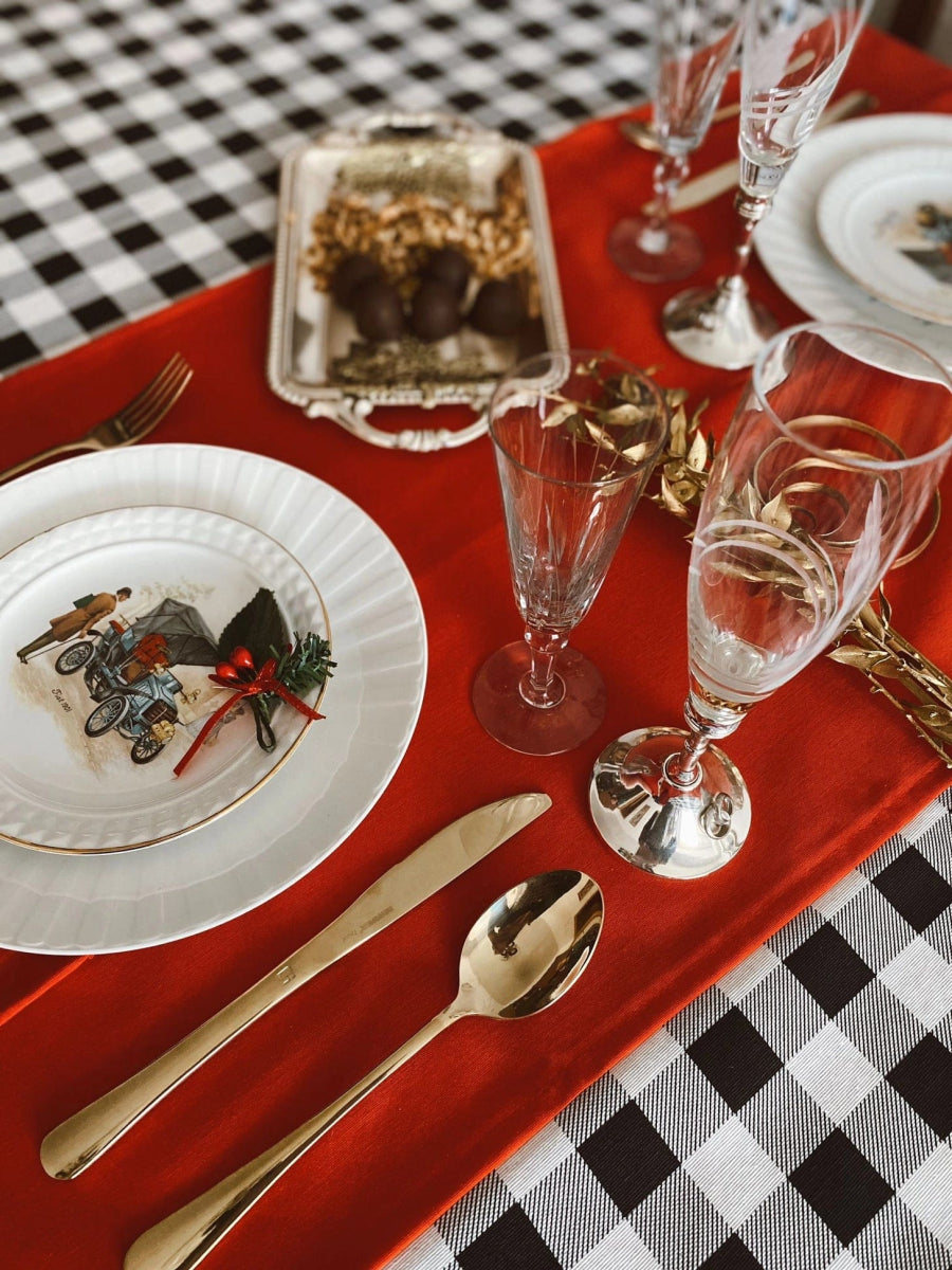 MoodCompanyNL - Servetten Zwart Wit geruit - 40x40 - 2 stuks! - Katoen - Mood Company - 6095643510508