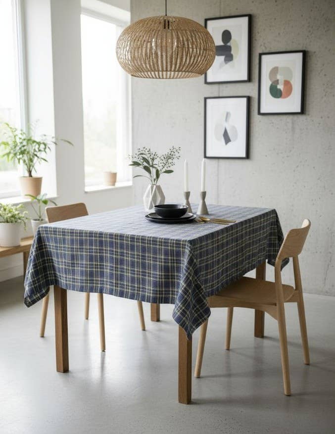 Mood Company - Tafelkleed Tartan Windsor Blauw - Katoen/Polyester - Bamar - 