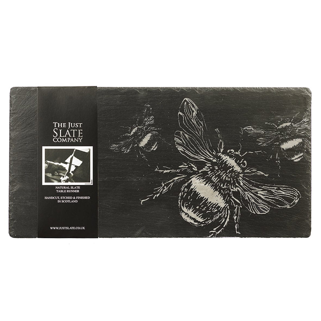MoodCompanyNL - Tafelloper Bijen - Gegraveerd - 50x25 - Leisteen - Just Slate Company Scotland - 5060718717787