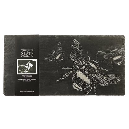 MoodCompanyNL - Tafelloper Bijen - Gegraveerd - 50x25 - Leisteen - Just Slate Company Scotland - 5060718717787