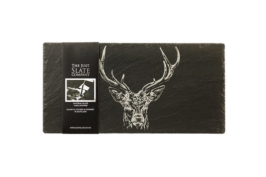 MoodCompanyNL - Tafelloper Edelhert - Gegraveerd - 50x25 - Leisteen - Just Slate Company Scotland - 5060718717770