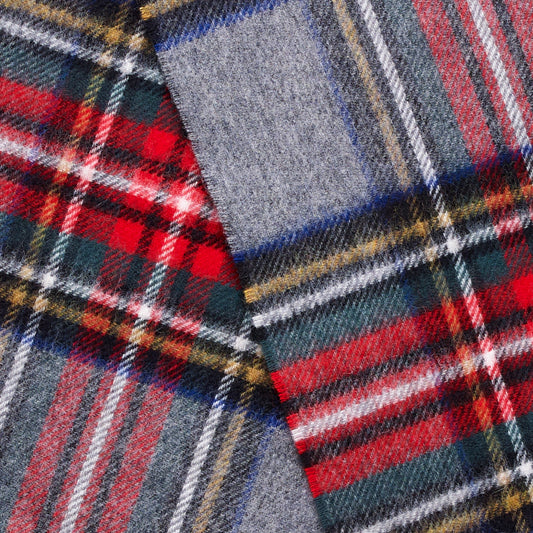 Mood Company - Sjaal Tartan Grey Stewart - Merino Lamswol - 25 x 190 - Bronte by Moon