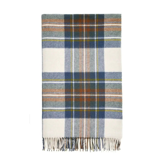 Plaid Tartan Muted Blue Stewart - Merino Lamswol - 140x185 - Bronte by Moon Scotland by MoodCompanyNL