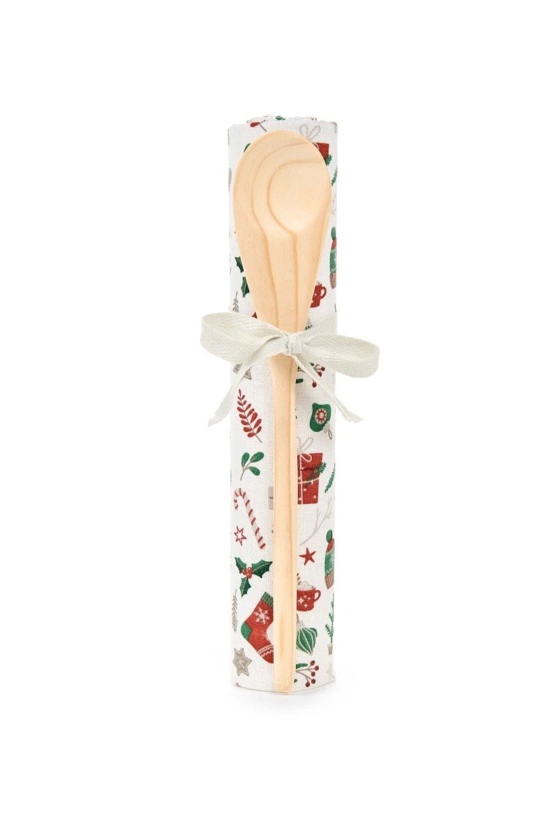 Theedoek met pollepel cadeau set - kerst - nuvole di stoffa by MoodCompanyNL