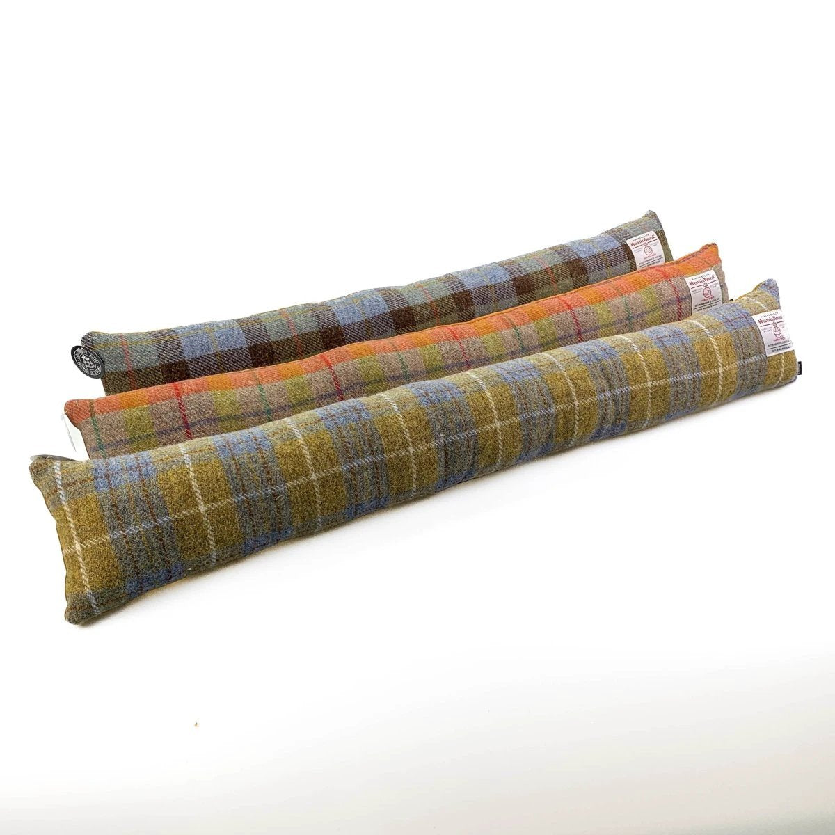 MoodCompanyNL - Tochtstopper Mosterdgeel Blauw - Harris Tweed - Verzwaard - 95 - 100 cm - Handgemaakt in Schotland - Caroline Wolfe Murray - 6095632538551