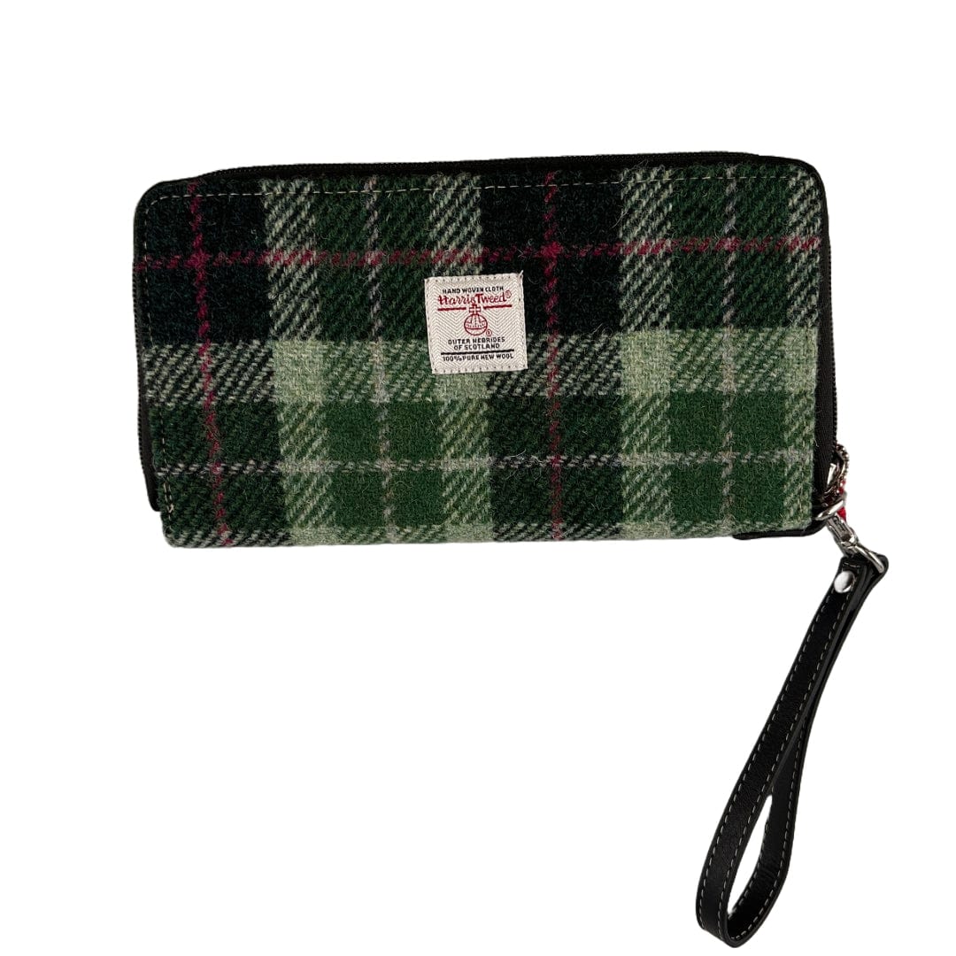 MoodCompanyNL - Travel Wallet Groen Tartan & Zwart Leer | Das Impex - 5056703020888