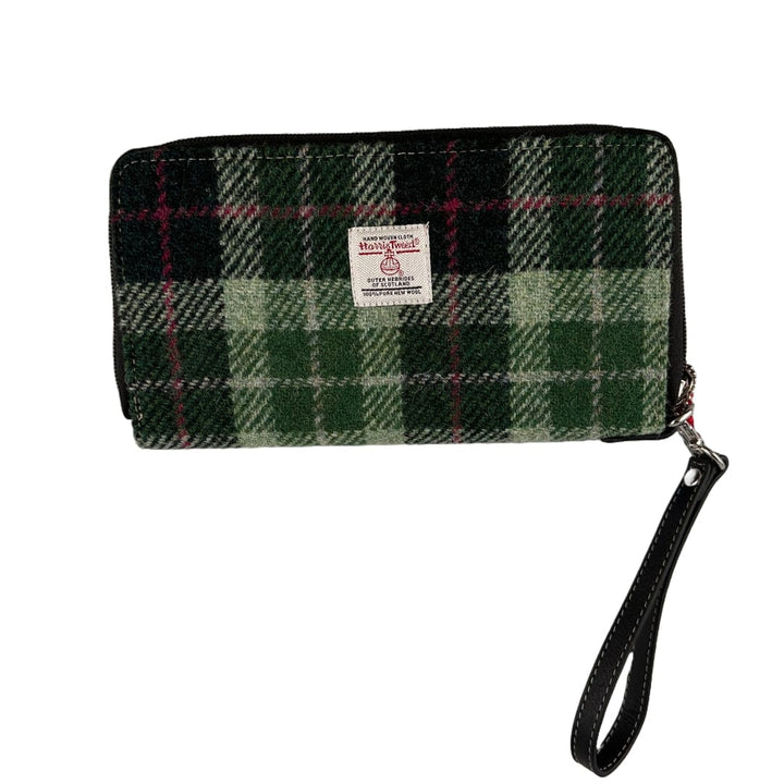 MoodCompanyNL - Travel Wallet Groen Tartan & Zwart Leer | Das Impex - 5056703020888