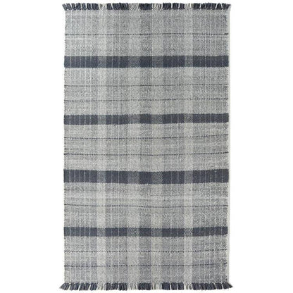 Mood Company - Vloerkleed Origins Highland Check Marineblauw - Gerecycled Polyester - 80x150 - Phoenox Textiles UK - 5026134517462