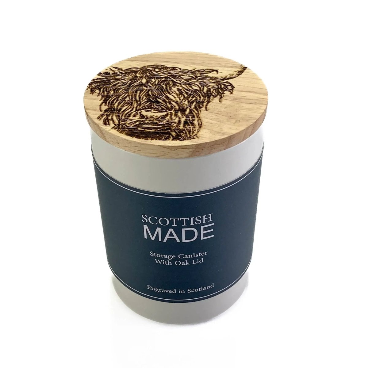 Mood Company - Voorraadpot Highland cow Medium - 16x11 - Gegraveerd - Scottish Made - 5060716719996