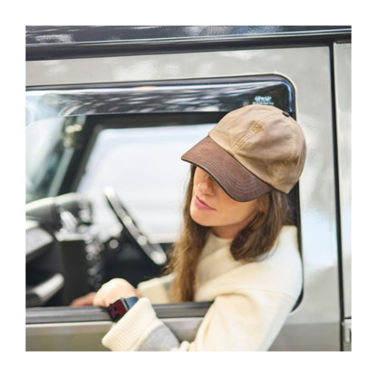 Mood Company - Wax Baseball Cap Sand – Waxed Cotton Pet met Leren Klep (Made in UK) - 