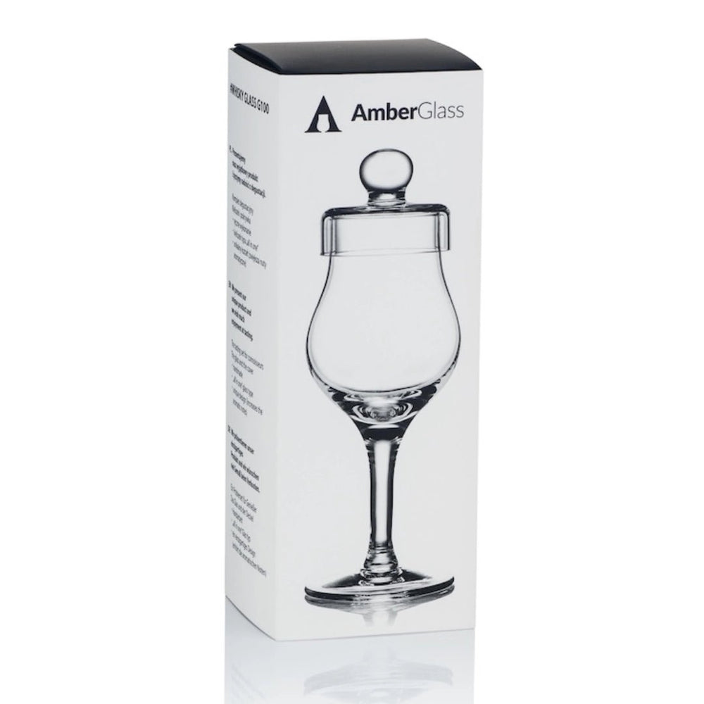 Mood Company - Whiskyglas G100 – 100 ml – met deksel – handgemaakt - Amber Glass - 5905279233973
