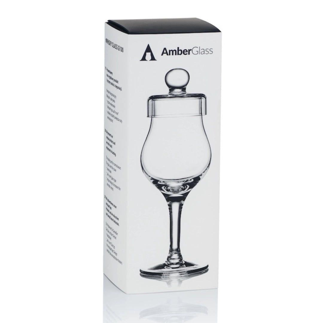 Mood Company - Whiskyglas G100 – 100 ml – met deksel – handgemaakt - Amber Glass - 5905279233973