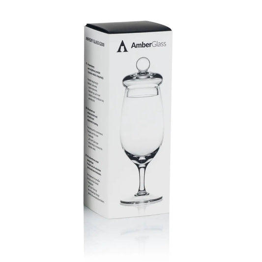 Mood Company - Whiskyglas G200 met deksel – 130 ml – handgemaakt – Amber Glass - 5905279233997