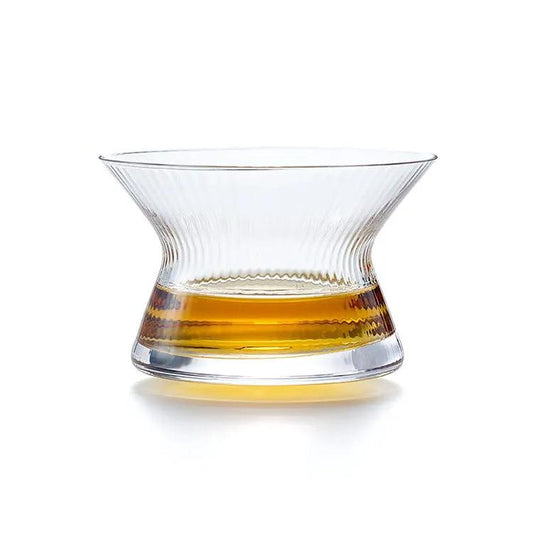 Mood Company - Whiskyglas THE HANYU GLASS – Japans roterend design – slanke taille – kristal – 170 ml – met onderzetter - 6151207138127