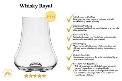 Mood Company - Whiskyglas 'Whisky Royal' - 240 ml - 5+1 gratis - Groothandelsverpakking - Mood4Whisky - 6151208856822
