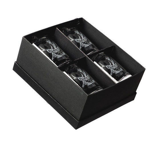 MoodCompanyNL - Whiskyglazen Gegraveerd met Edelhert 4 stuks - Just Slate Company Scotland - 5060718710511