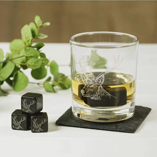 Whiskystenen Edelhert - Gegraveerd - Just Slate Company Scotland by MoodCompanyNL
