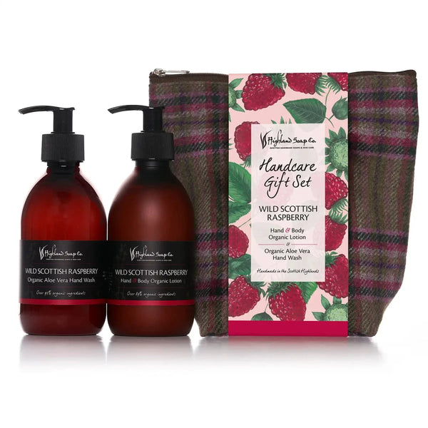 Wild Scottish Raspberry – Fruitig & Zoet - Cadeauset Handverzorging – Handzeep, Lotion & Tas by MoodCompanyNL